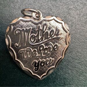 Mother We Love You Heart Charm by Rembrandt Sterling Silver Vintage